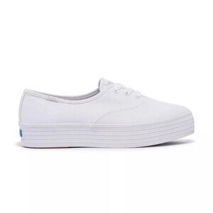Keds Point Platform Canvas Lace Up White Size 5